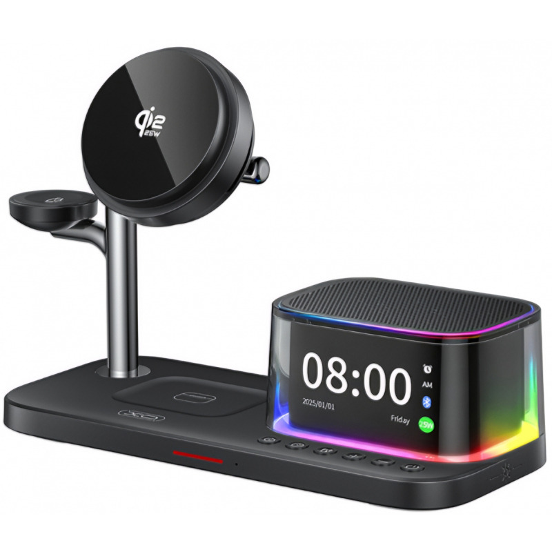 Incarcator Retea Wireless cu Boxa Bluetooth XO Design CX045 5in1, 25W, Negru