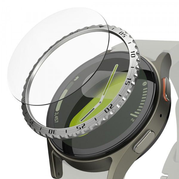 Rama Protectie Ringke Styling pentru Samsung Galaxy Watch7 40mm, Model 5, Argintie