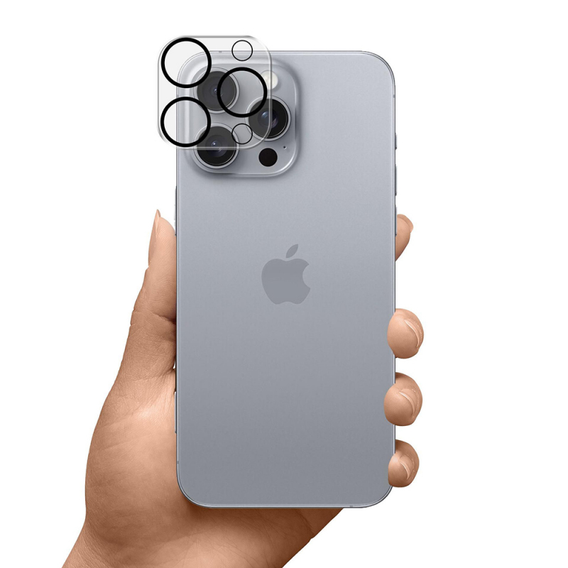 Folie de protectie Camera Spate 3MK Pro Full Cover pentru Apple iPhone 17, Sticla Securizata, Neagra - Aplicare manuala, fara kit de montaj