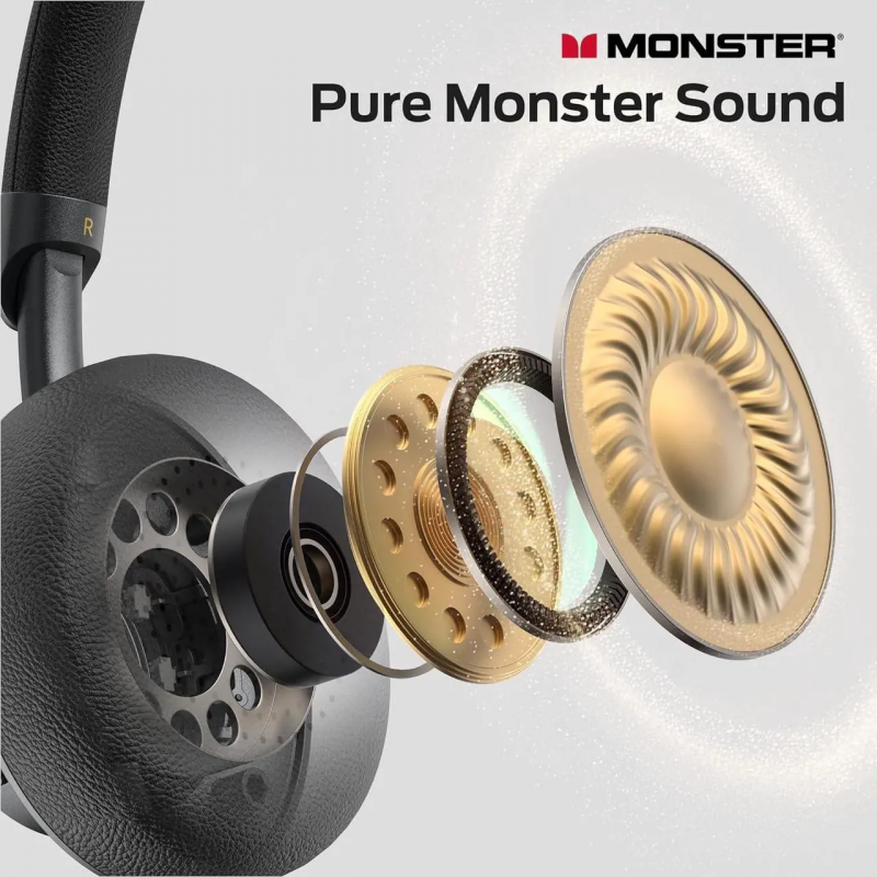 Handsfree Bluetooth Monster N-tune mini 02, A2DP, ANC, Negru - Compacta si pliabila