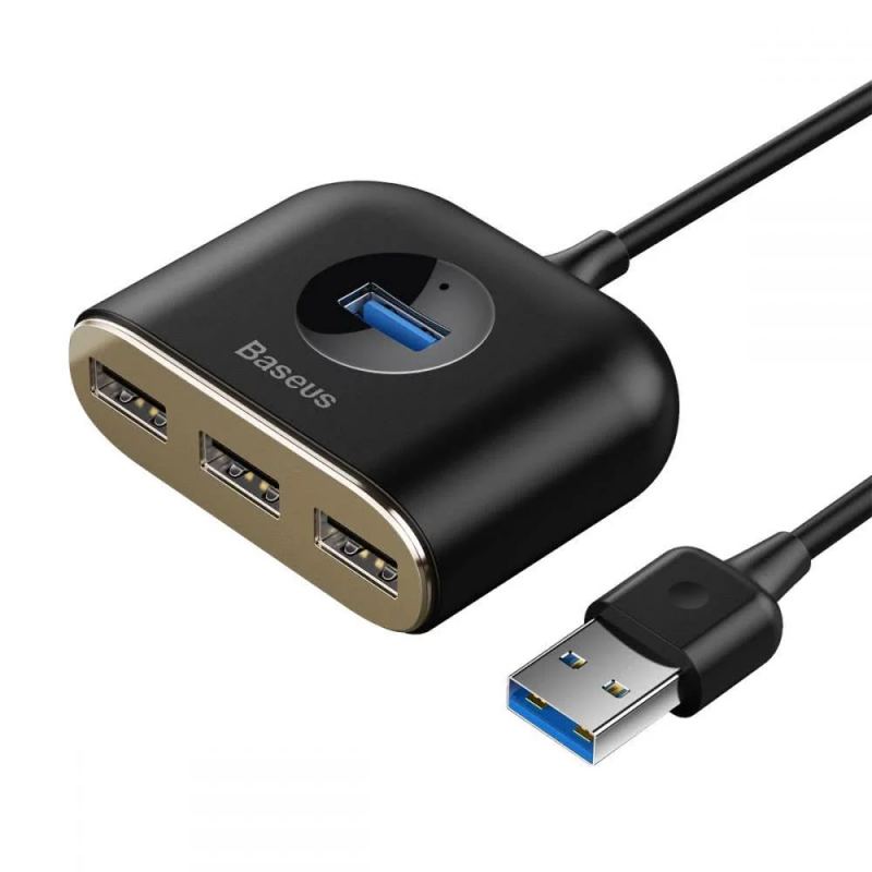 Hub USB Baseus Square, 1 x USB-A 3.0 - 3 x USB-A, Negru CAHUB-AY01 - Patru porturi la indemana
