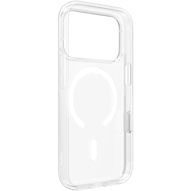 Husa MagSafe pentru Apple iPhone 17 Pro / 18 Pro, Belkin, SheerForce Clear, Transparenta MSA031hqCL - Realitatea plasticului limpede