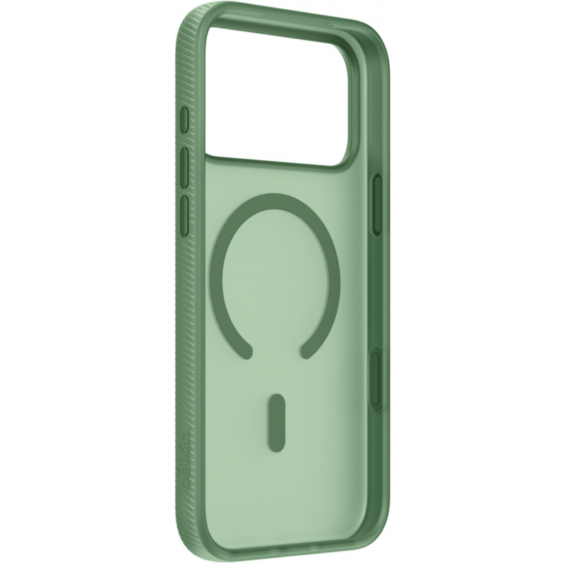 Husa MagSafe pentru Apple iPhone 17 Pro / 18 Pro, Belkin, SheerForce Grip, Verde MSA035hqSE - Ce face la o scapare pe asfalt