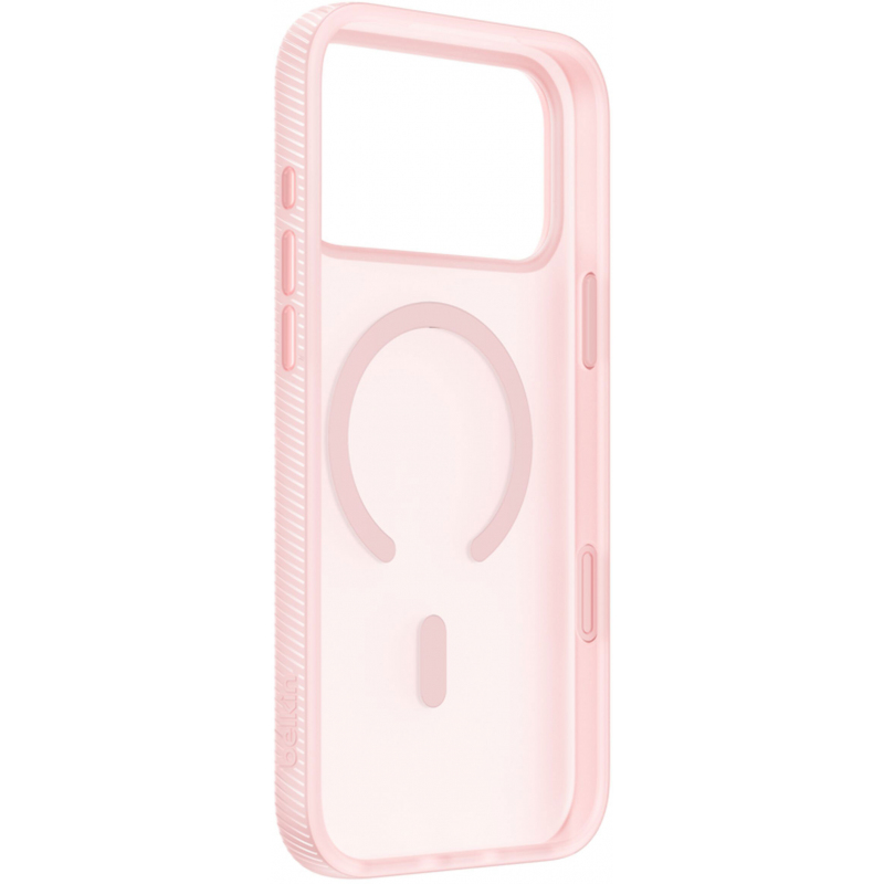 Husa MagSafe pentru Apple iPhone 17 Pro Max / 18 Pro Max, Belkin, SheerForce Grip, Roz MSA036hqPK - Ce face cand cade telefonul
