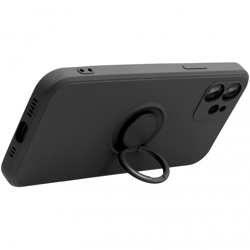 Husa pentru Apple iPhone 16 Pro Max, OEM, Silicone Ring, Neagra  - Un inel gandit pentru telefoane mari