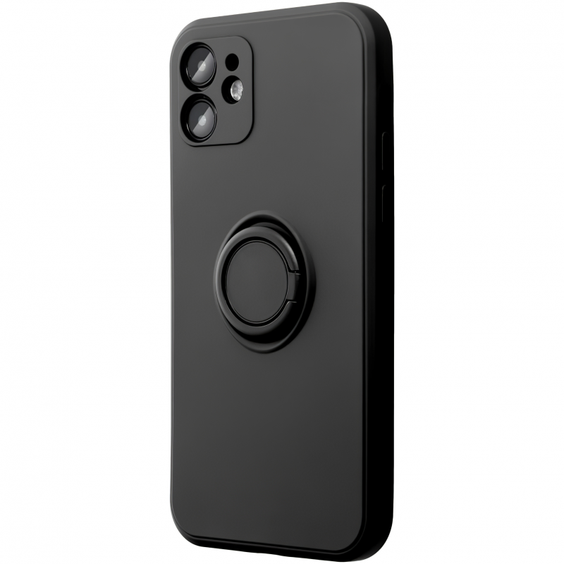 Husa pentru Apple iPhone 16 Pro Max, OEM, Silicone Ring, Neagra  - Silicon dens, colturi intarite