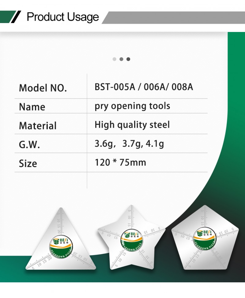 Instrument Desfacere Telefon si Tableta BST-005A, 006A, 008A Metalic 4 Bucati - Patru piese, mai multe situatii de deschidere