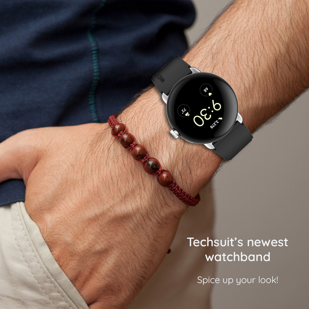 Curea Techsuit W026 pentru Huawei Watch / Xiaomi Watch Series, 22mm, Neagra - Siguranta clasica