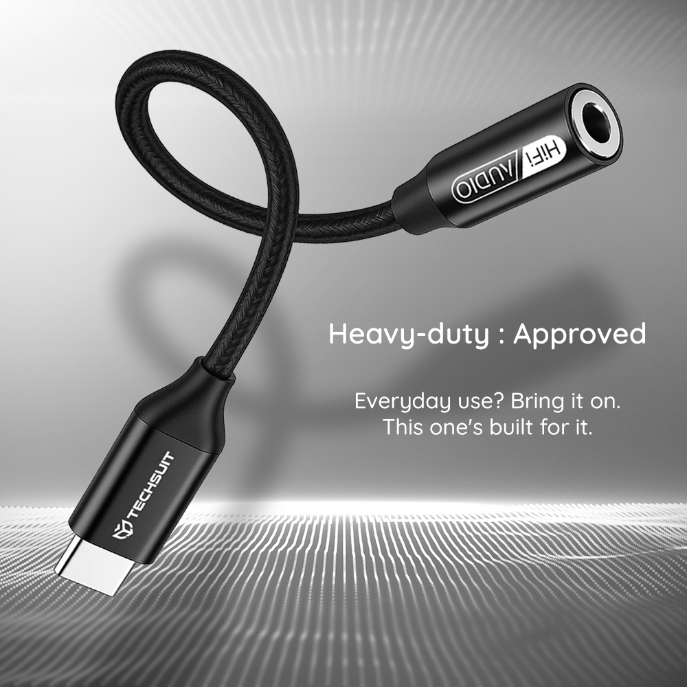 Adaptor Audio USB-C - 3.5mm Techsuit AC13 FuseXound, Negru - Format si utilizare zilnica