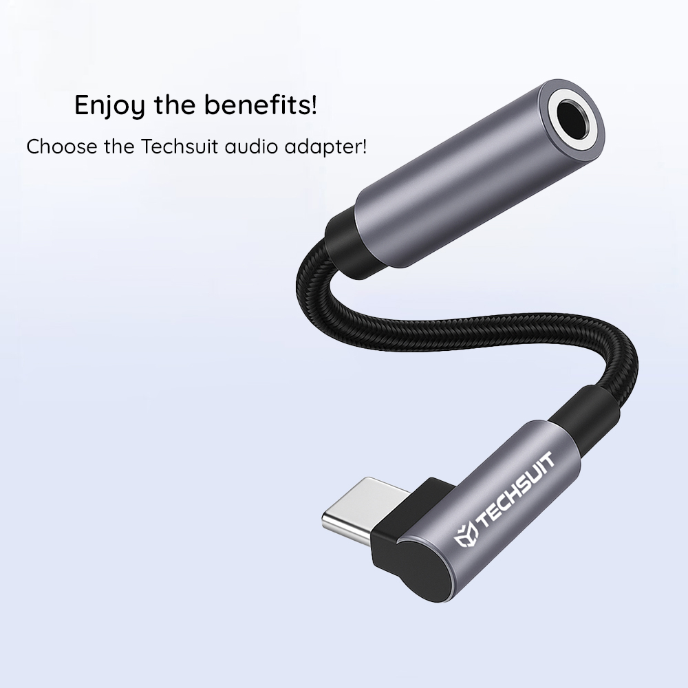 Adaptor Audio USB-C - 3.5mm Techsuit AC7 MusicDox, Gri - Sunet gandit, nu improvizat