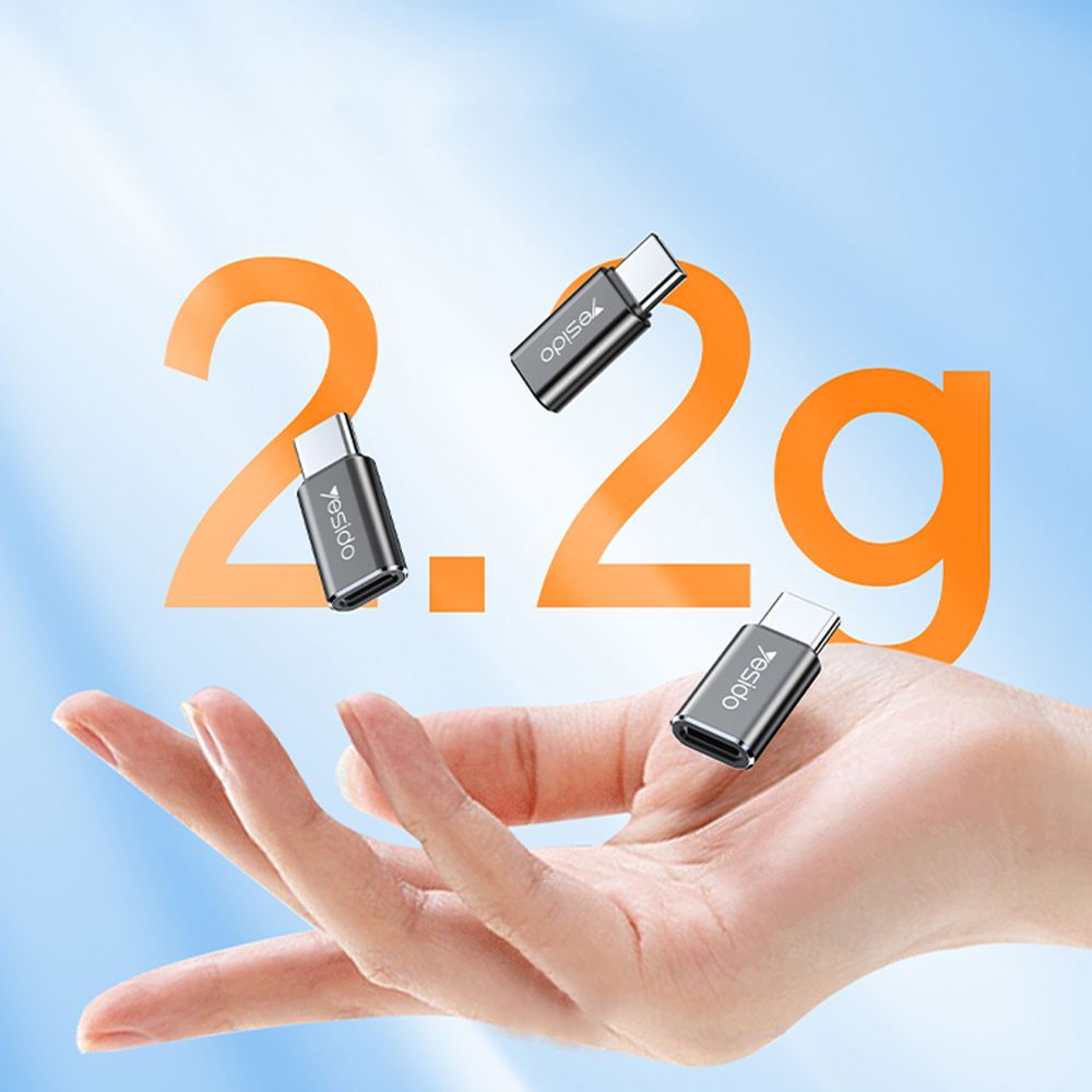 Adaptor Date si Incarcare Lightning - USB-C Yesido GS22, Gri - Detalii practice