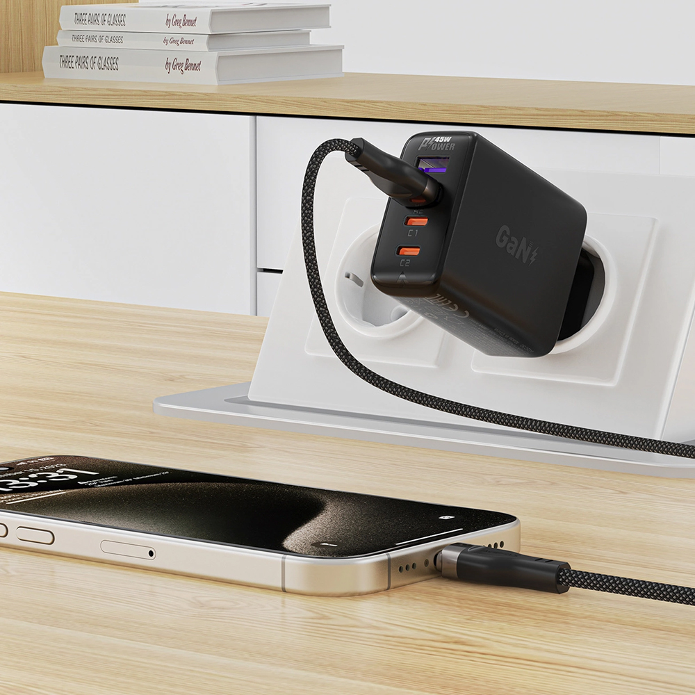 Cablu Date si Incarcare USB-A - USB-C Acefast C11-04, 18W, 1.2m, Negru - Cat de repede incarca