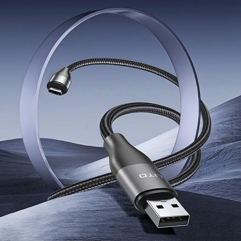 Cablu Date si Incarcare USB-A - USB-C Lito LD23T, 18W, 1m, Gri - Cand ai nevoie de USB-A