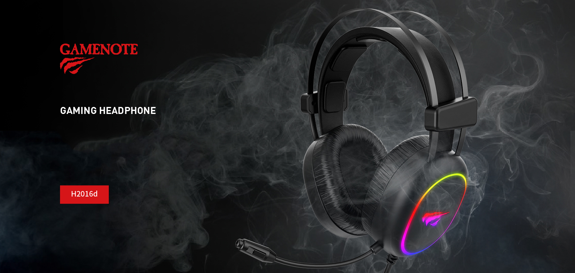 Casti Gaming 3.5mm HAVIT H2016d, RGB, 2m, Negre - Lumini pe fond negru, contrast maxim