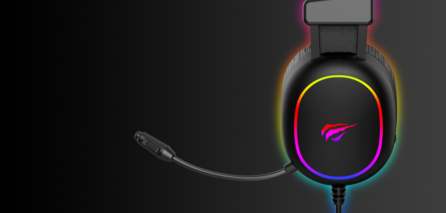 Casti Gaming 3.5mm HAVIT H2016d, RGB, 2m, Negre - Echipare completa pentru joc in echipa