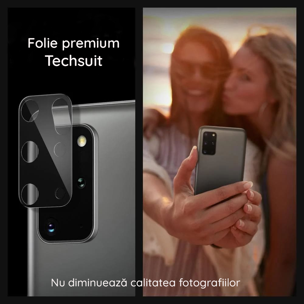 Folie de protectie Camera Spate Techsuit pentru Nothing Phone (3a) Pro, Sticla Securizata, Neagra - Rezistenta la impact si zgarieturi