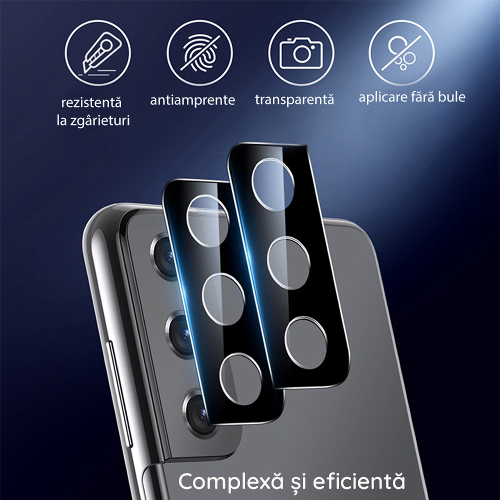 Folie de protectie Camera Spate Techsuit pentru Xiaomi Poco F9 Ultra, Sticla Securizata, Neagra - Detalii produs