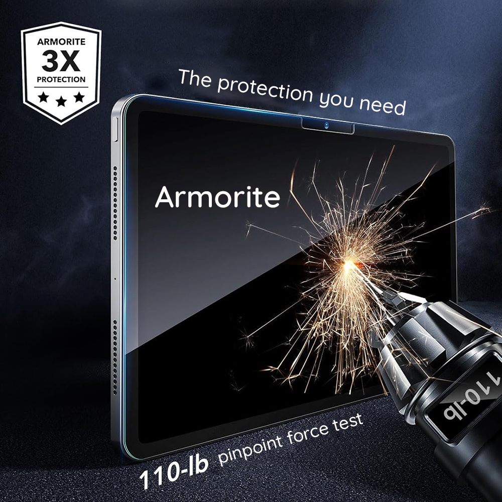 Folie de protectie Ecran ESR Armorite pentru Apple iPad Pro 11 (2024), Sticla Securizata, Full Glue, Set 2 bucati - Claritate pastrata la contact deplin