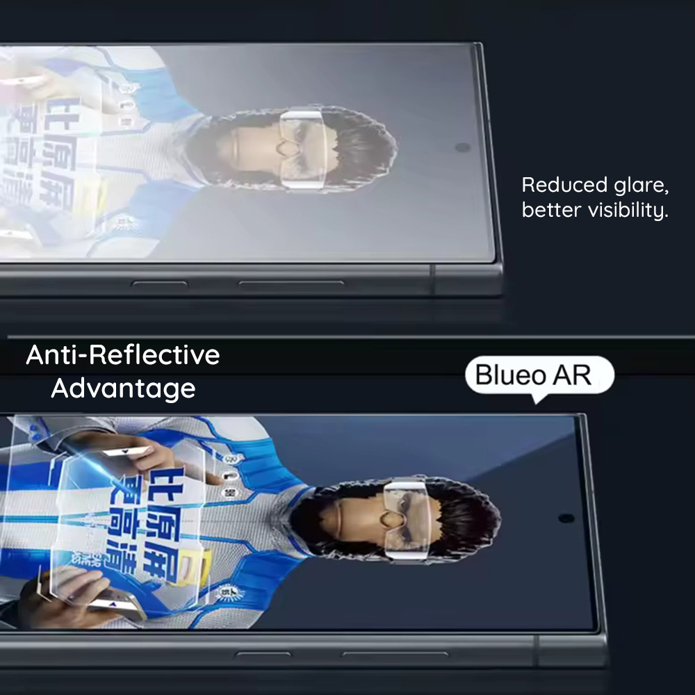 Folie de protectie Ecran Exterior Blueo Anti-Reflective HD pentru Samsung Galaxy Z Fold8 F971, Sticla Securizata, Full Glue, Neagra - Regula pliabilelor