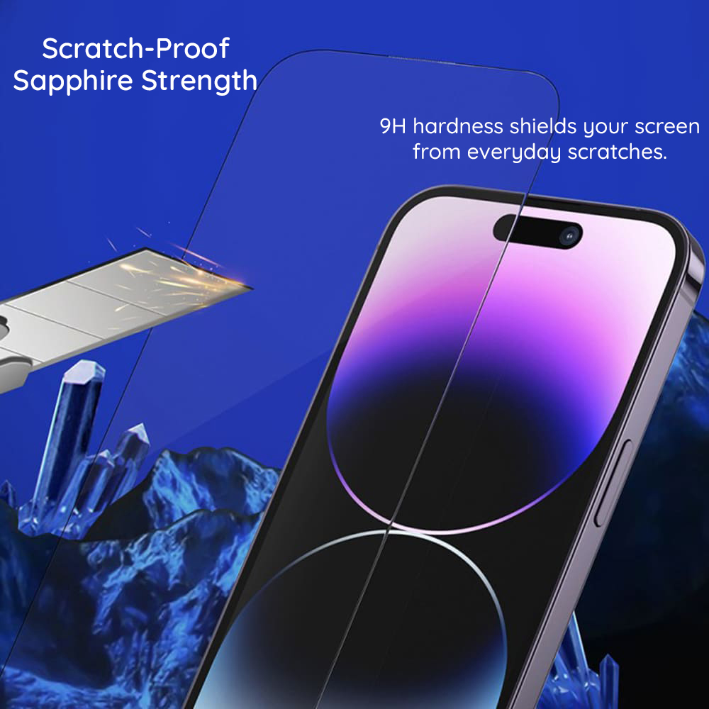 Folie de protectie Ecran Privacy Blueo Premium Sapphire Applicator pentru Apple iPhone 18 Pro, Sticla Securizata, Full Glue - Caracteristici