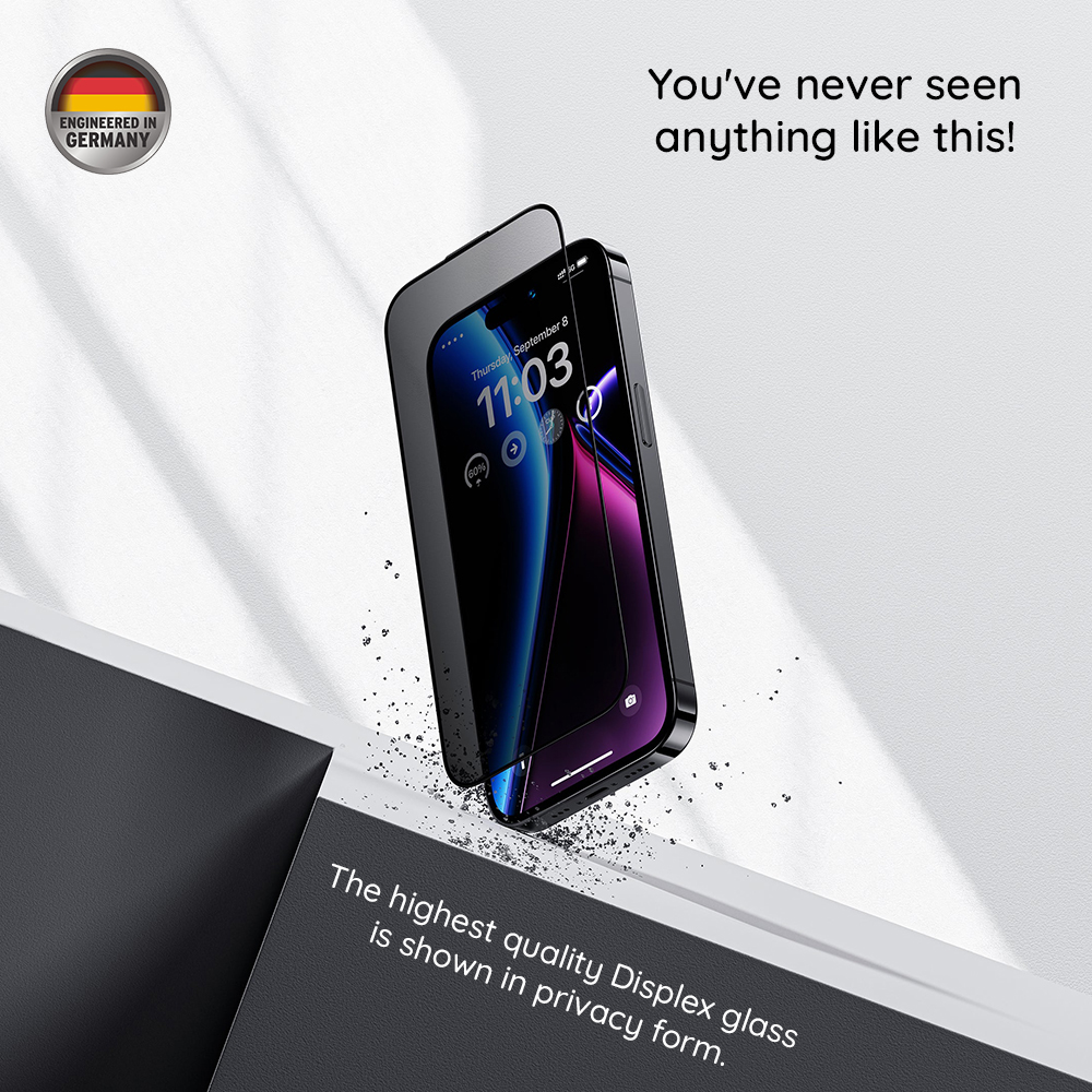 Folie de protectie Ecran Privacy Displex Real Glass pentru Apple iPhone 16 Plus, Sticla Securizata, Full Glue - Cum functioneaza protectia Privacy