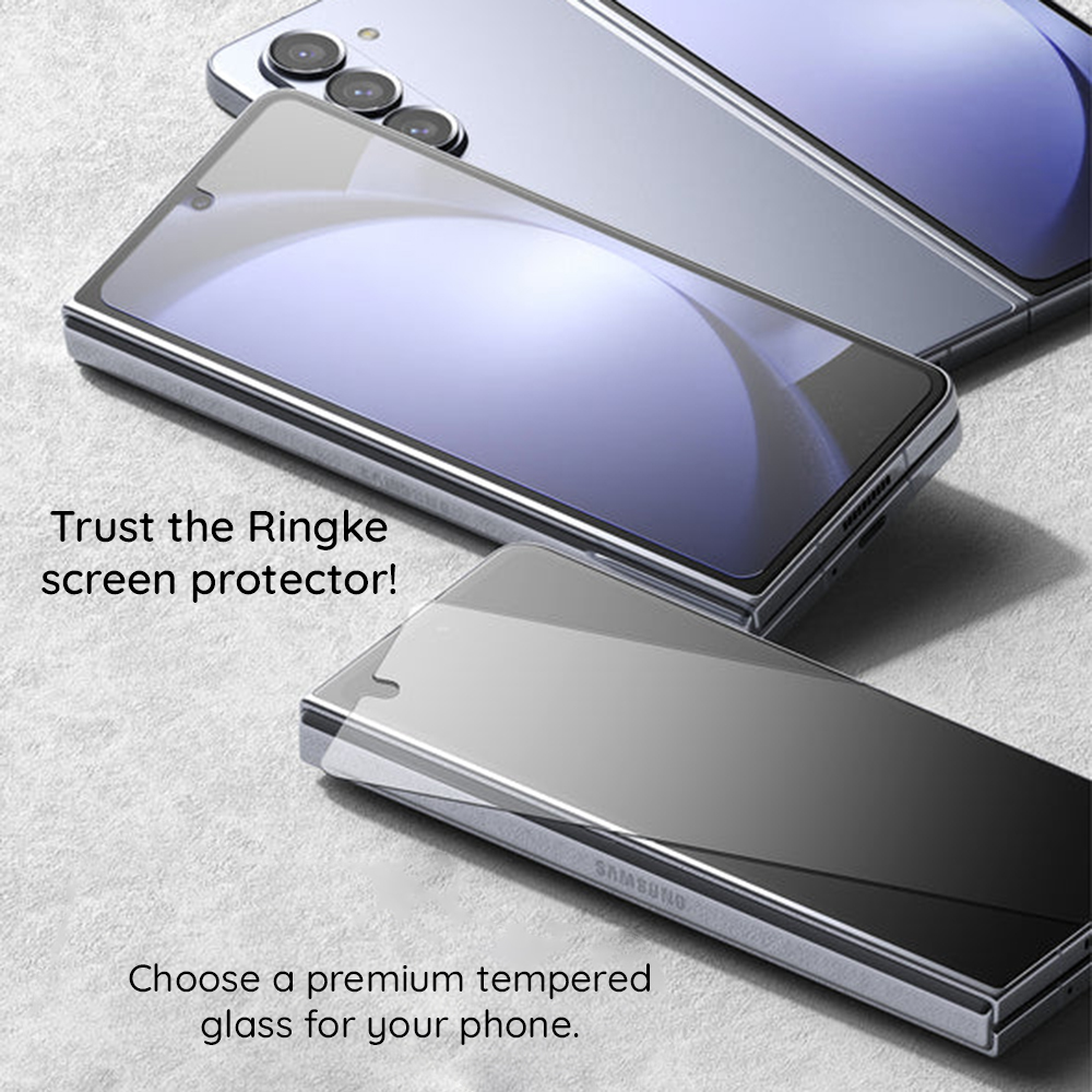Folie de protectie Ecran Exterior Ringke Pro pentru Samsung Galaxy Z Flip8 F776, Sticla Securizata, Full Glue, Set 2 bucati - Ecranul mic aduna cele mai multe urme