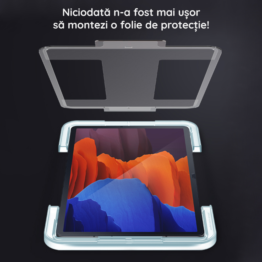 Folie de protectie Ecran Spigen GlastR EZ FIT pentru Apple iPad Pro 13 (2024), Sticla Securizata, Full Glue AGL07793 - Claritate pe ecran mare