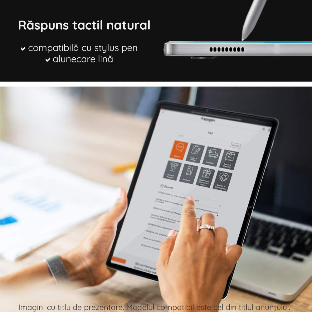 Folie de protectie Ecran Spigen GlastR EZ FIT pentru Apple iPad Pro 13 (2024), Sticla Securizata, Full Glue AGL07793 - Potrivire pe Apple iPad Pro 13 (2024)