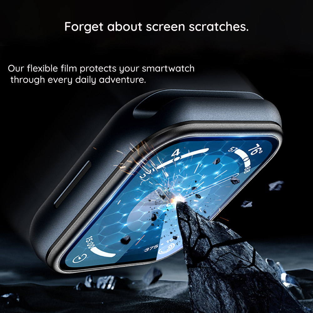 Folie Protectie Techsuit Nano Flex pentru Samsung Galaxy Watch7 44mm, Set 2 bucati, Plastic, Neagra - 44mm si nu 40mm