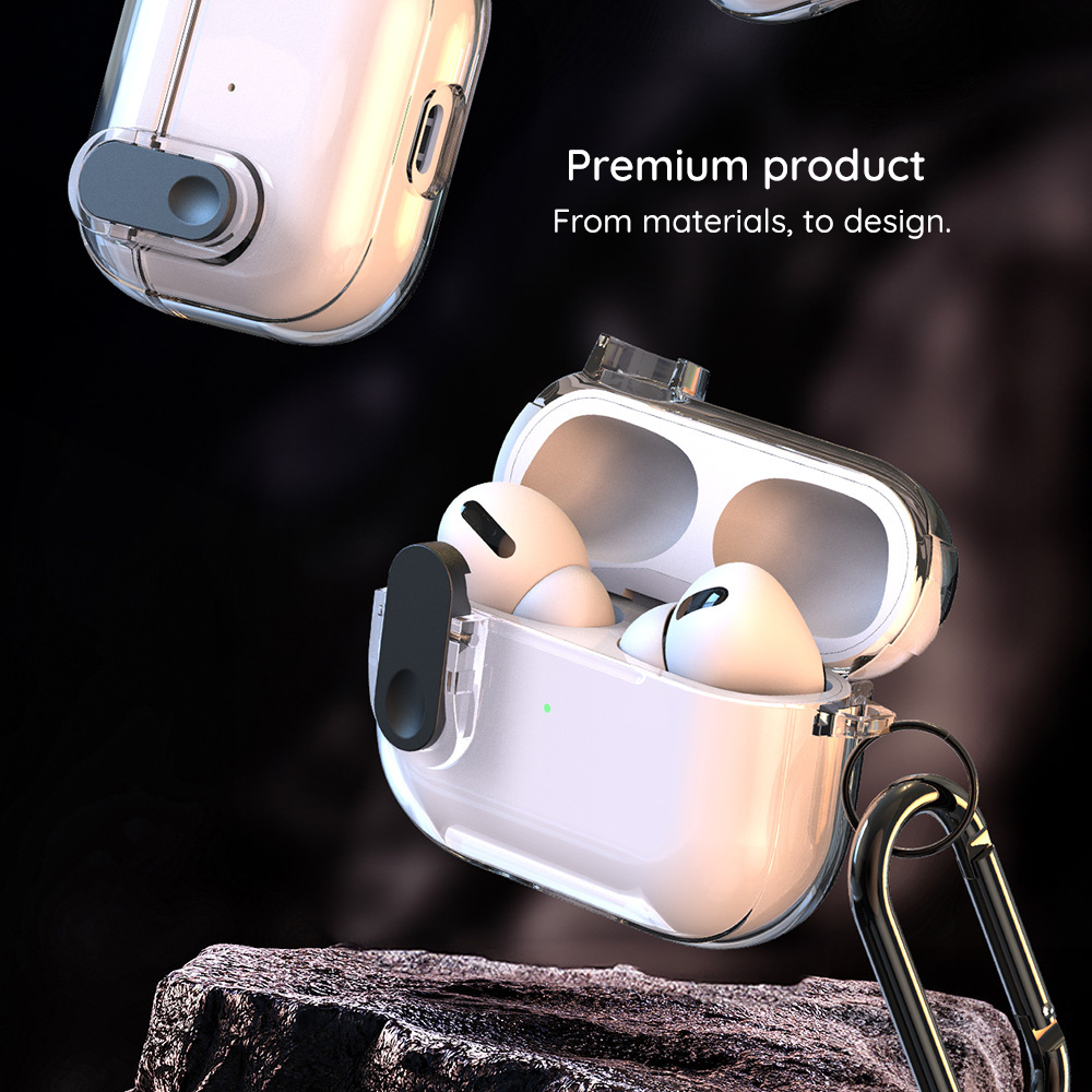 Husa DUX DUCIS PECL pentru Apple AirPods 4, Neagra Transparenta - Potrivire pe Apple AirPods 4