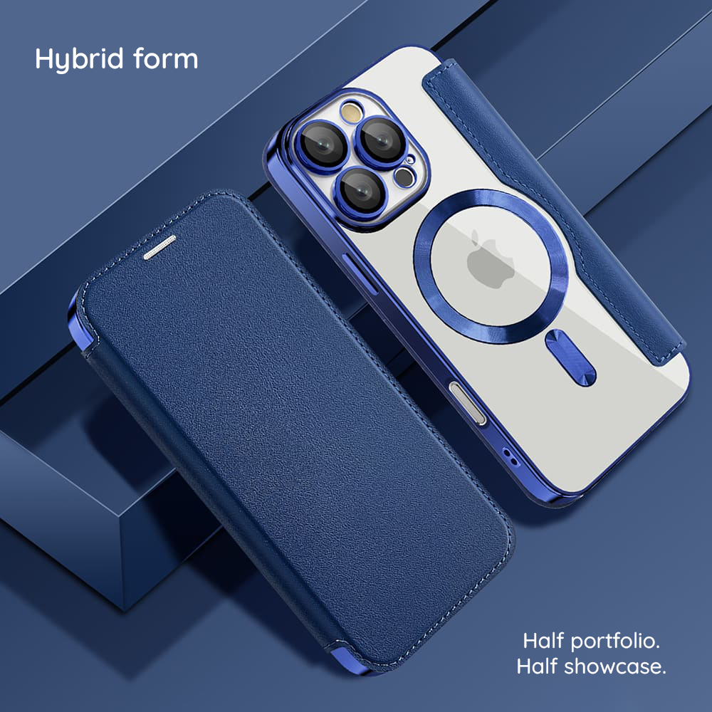 Husa MagSafe pentru Apple iPhone 16, Techsuit, SmartMag Book, Roz - Clapeta si spatiul din interior