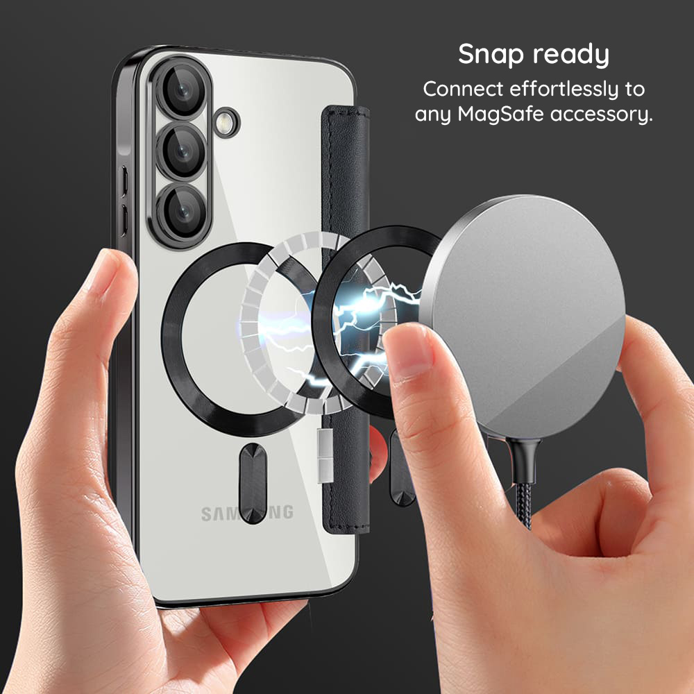 Husa MagSafe pentru Apple iPhone 16, Techsuit, SmartMag Book, Roz - Ce face inelul MagSafe