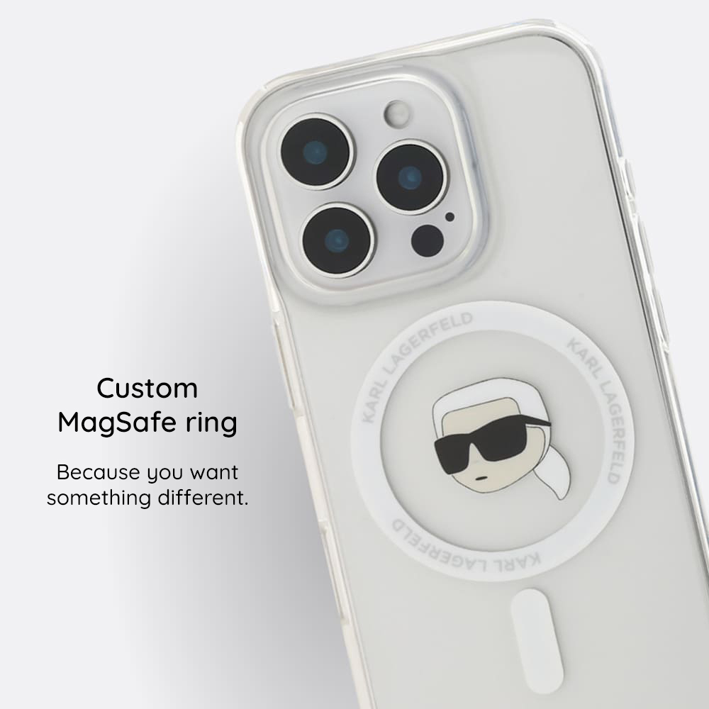 Husa MagSafe pentru Apple iPhone 17 Pro / 18 Pro, Karl Lagerfeld, IML Sketch Logo Choupette, Transparenta - Potrivire pe Apple iPhone 17 Pro / 18 Pro