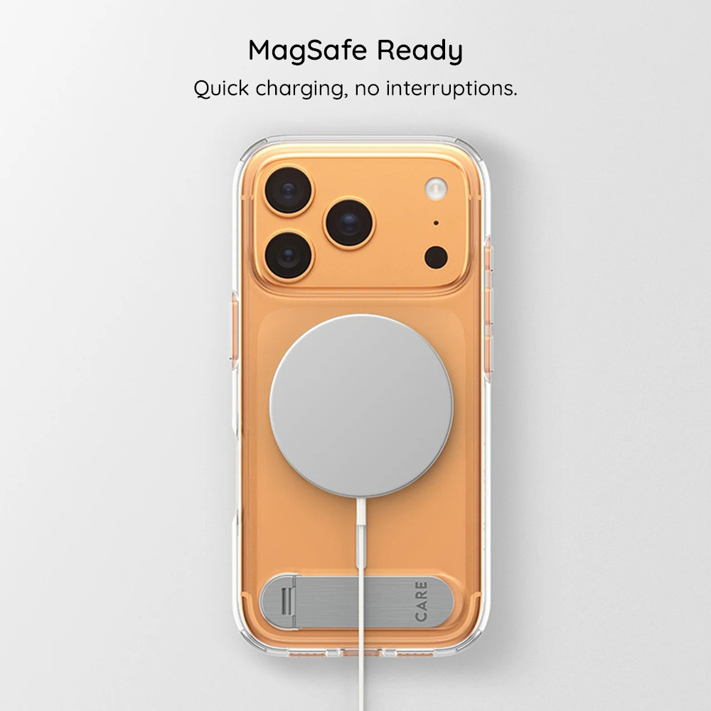Husa MagSafe pentru Apple iPhone 17 Pro / 18 Pro, PanzerGlass, Care Feature Kickstand, Transparenta - Potrivire pe iPhone 17 Pro / 18 Pro