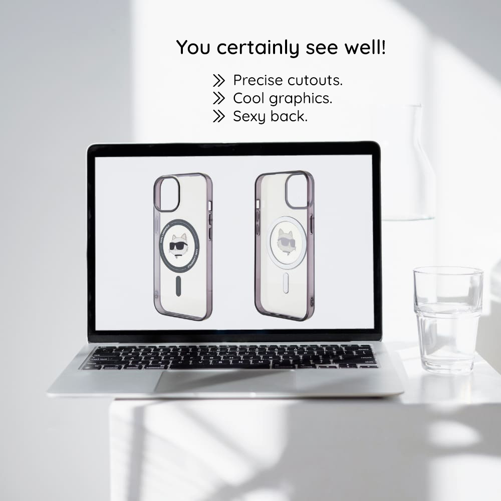 Husa MagSafe pentru Apple iPhone 18 Pro / 17 Pro, Karl Lagerfeld, IML Peekaboo Print and Metal Frame, Visinie - Caracteristici