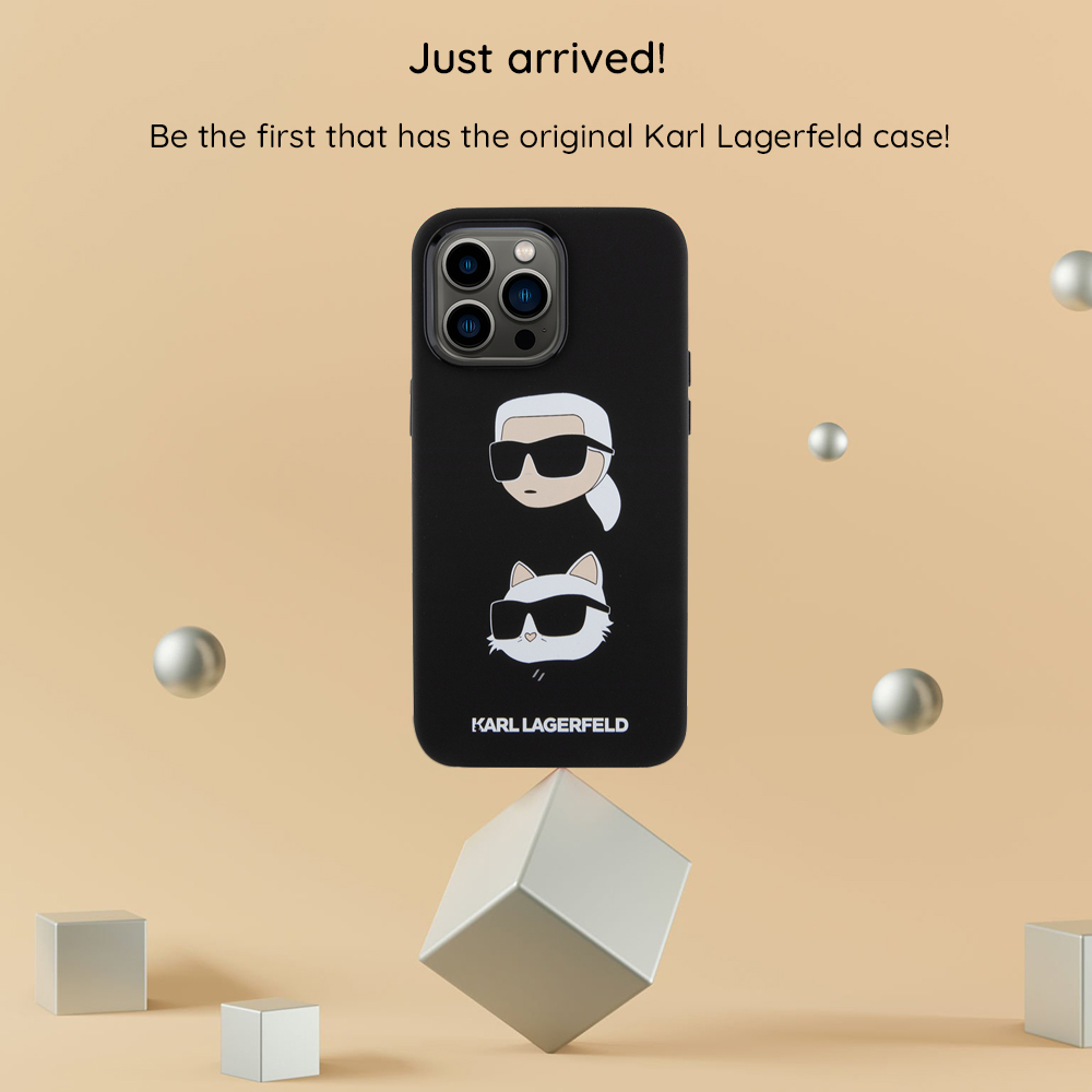 Husa MagSafe pentru Apple iPhone 18 Pro Max / 17 Pro Max, Karl Lagerfeld, Silicone Ring Karl & Choupette, Neagra - Modele compatibile