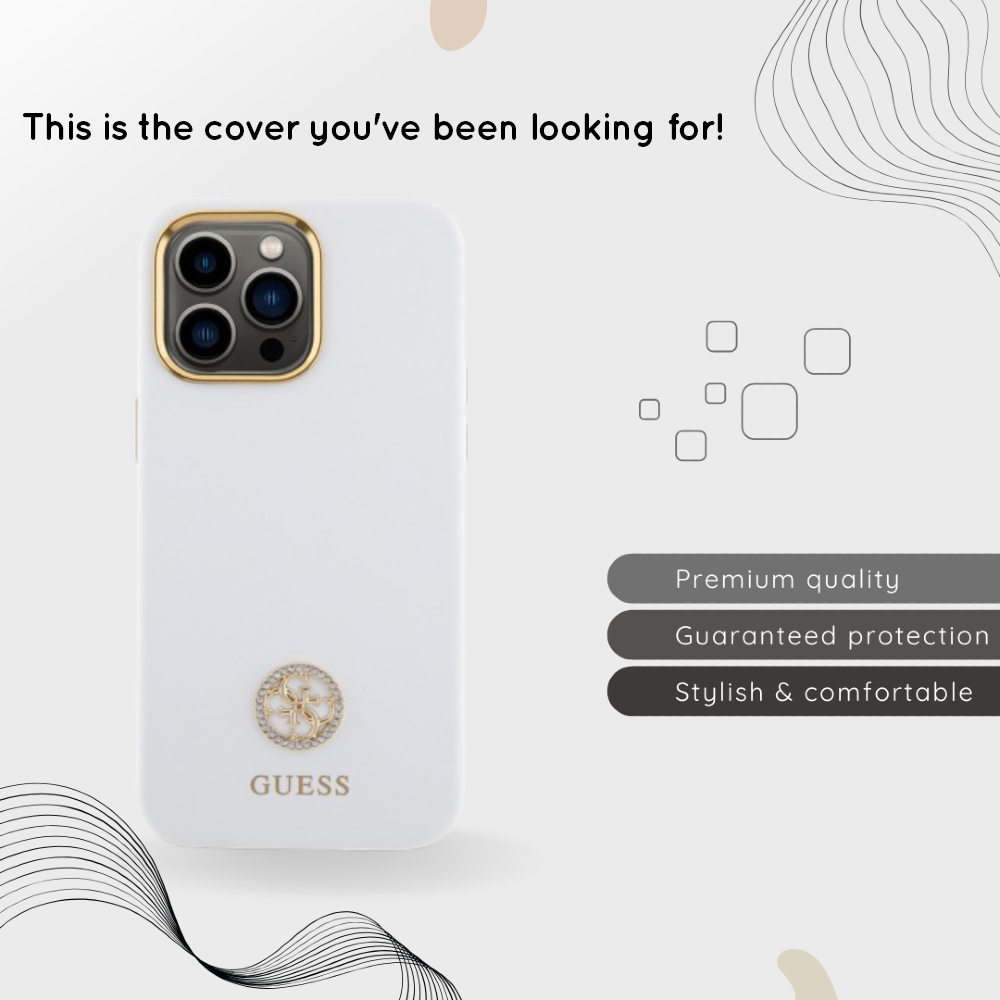 Husa pentru Apple iPhone 15, Guess, Logo Strass 4G, Roz Deschis - Aspect si material