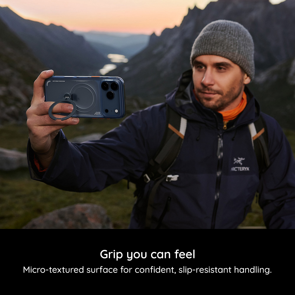 Husa MagSafe pentru Apple iPhone 17 Pro / 18 Pro, Torras, Ostand Spin Air, Portocalie - Utilizare comoda si aderenta sigura
