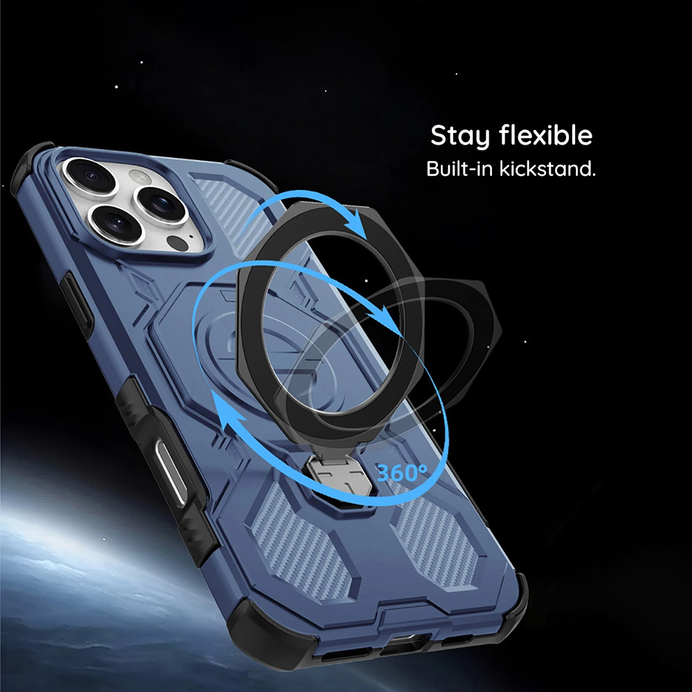 Husa pentru OnePlus 15, Techsuit, Carbon Shield Pro, Neagra - Inel rotativ si compatibilitate magnetica