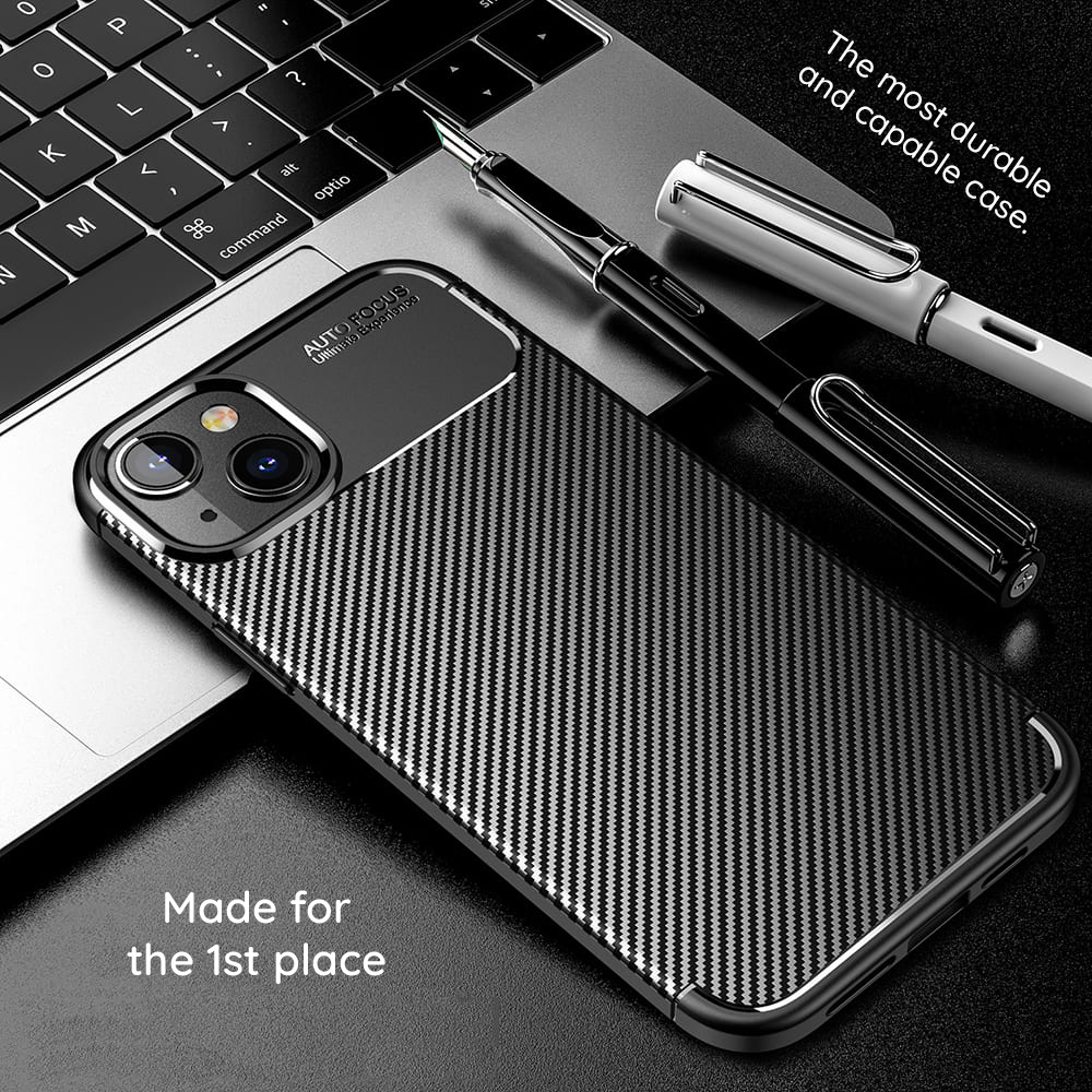 Husa pentru Xiaomi Redmi Note 13 Pro 4G / Poco M6 Pro 4G, Techsuit, CarbonFiber, Neagra - Protectie in folosirea zilnica