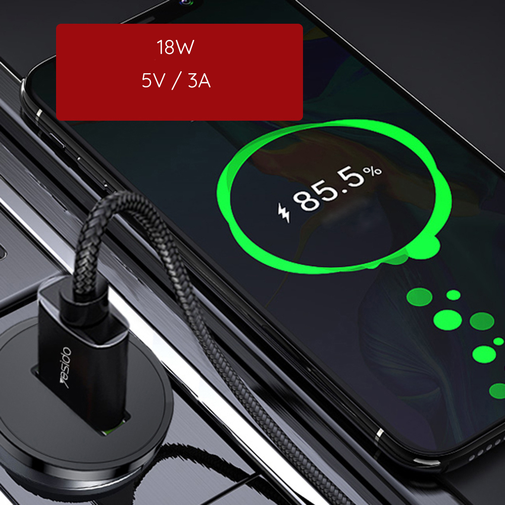 Incarcator Auto Yesido Y38, 18W, 3A, 1 x USB-A, Negru - Minimalist cu buna stiinta