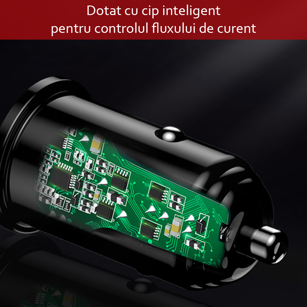 Incarcator Auto Yesido Y38, 18W, 3A, 1 x USB-A, Negru - 18W prin USB-A universal
