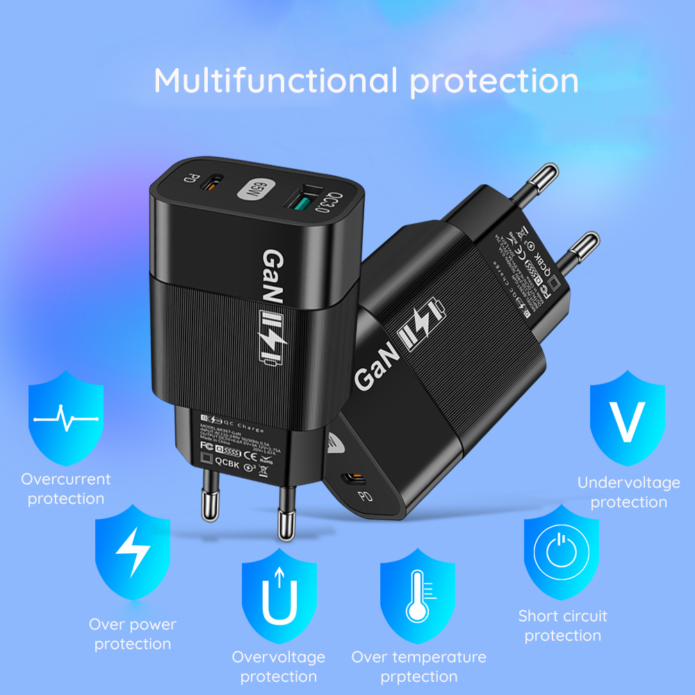 Incarcator Retea Techsuit CHPD131, 65W, 3.25A, 1 x USB-A - 1 x USB-C, Alb - Perechea USB-C plus USB-A