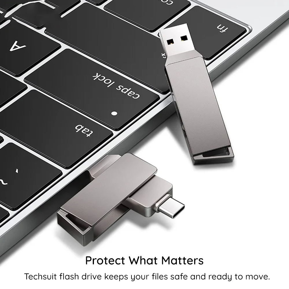 Memorie Externa USB-A 3.0 / USB-C Techsuit THSM20, 64Gb - 64 GB pentru media