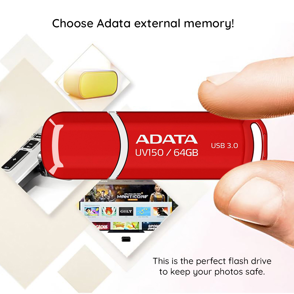 Memorie Externa USB-A 3.2 Adata UV150, 64Gb AUV150-64G-RBK - Compatibilitate