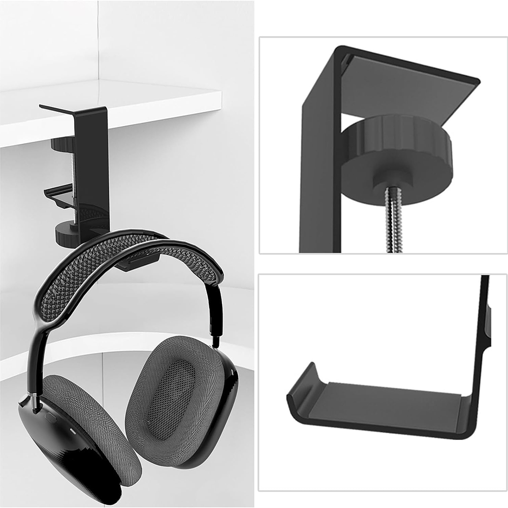 Suport Birou Techsuit DH2 pentru Casti / Geanta, Negru - Carligul pentru geanta